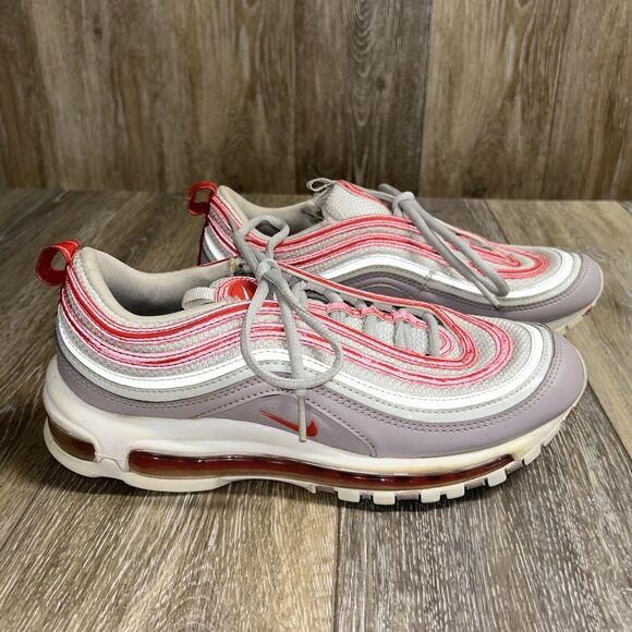 Nike Air Max 97 Womens Size 9 Shoes White Gray Red CI7388-002 Reflective Shoes - Picture 12 of 13